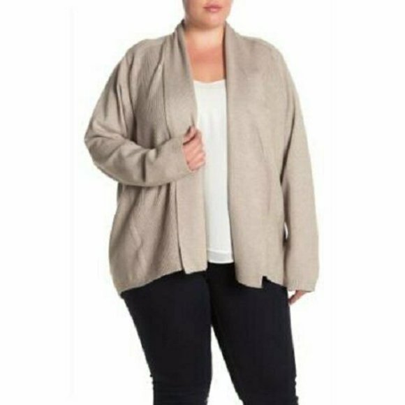 Cyrus Woman Draped Open Front Cardigan | Size - 2X | Color - Kitten Heather - Picture 1 of 1